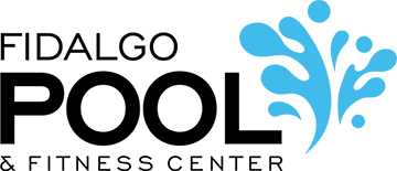 Fidalgo Pool and Fitness Center logo with blue water splash